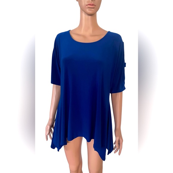 COME N SEE , ELEGANT ROYAL BLUE SHIRT WITH SLEEVES Made in USA - Picture 1 of 5